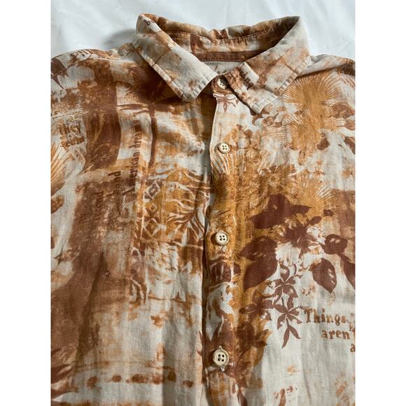 Margaritaville short sleeve button down SZ XXL silk/linen blend - Picture 3 of 7